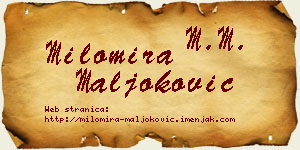 Milomira Maljoković vizit kartica